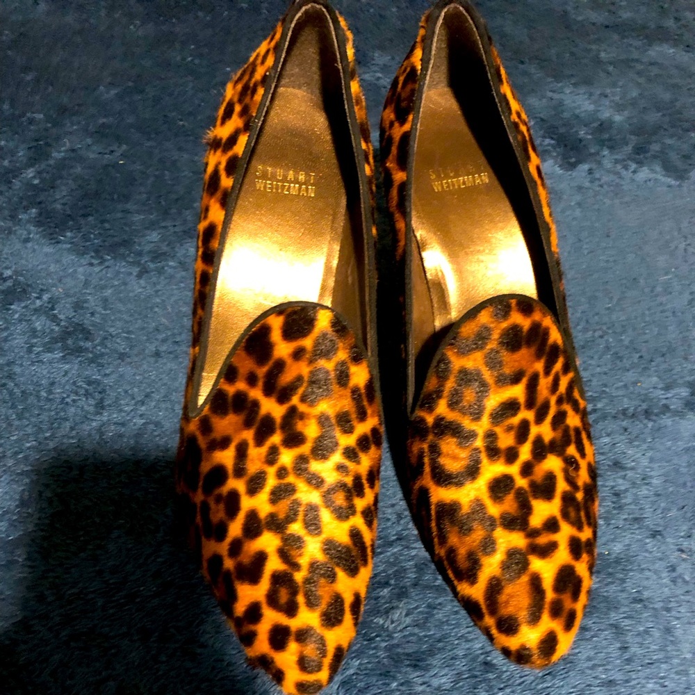 Stuart weitzman calf leopard heels